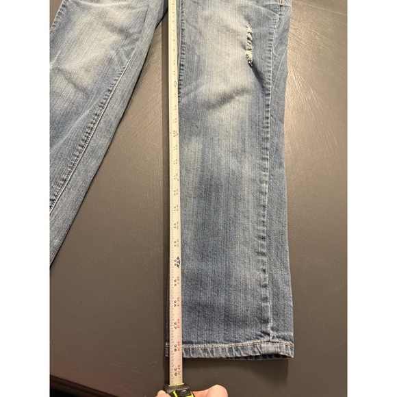 Rewind Women's Distressed Low Rise Straight Leg  Denim Jeans sz 11 - Picture 3 of 11